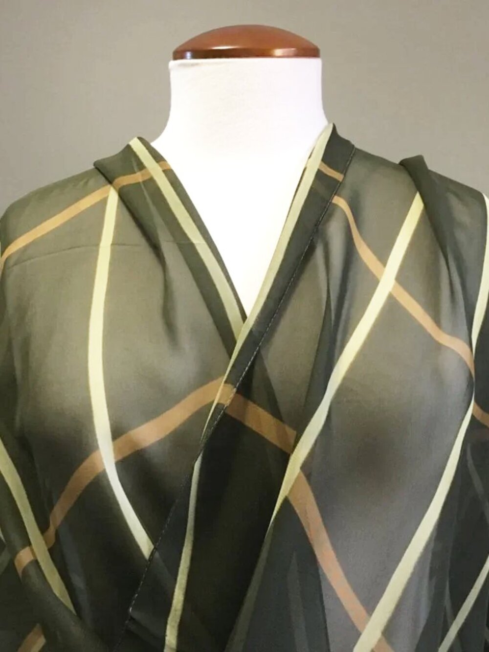 Plaid Infinity Scarf Mustard Olive Pear One Size